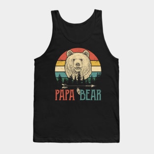 Men's Papa Bear T Shirt Father's Day Gift Grandpa Shirt Vintage Shirt Retro Gift Vintage Papa Shirt Forest Tank Top